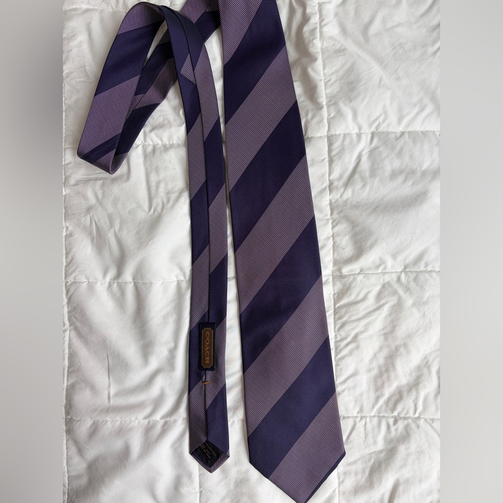 Coach Purple Striped Tie